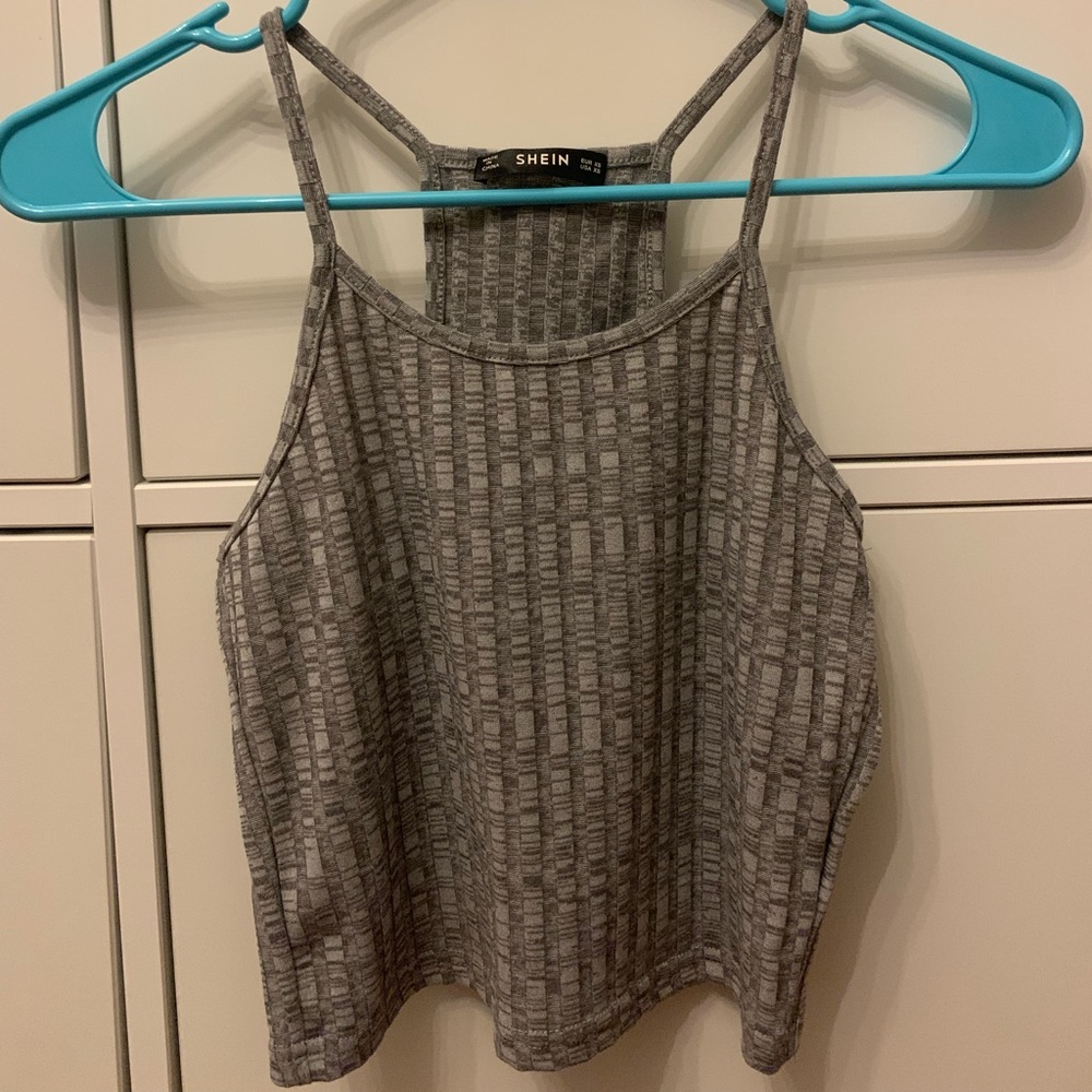 Gray Cropped Tank Top